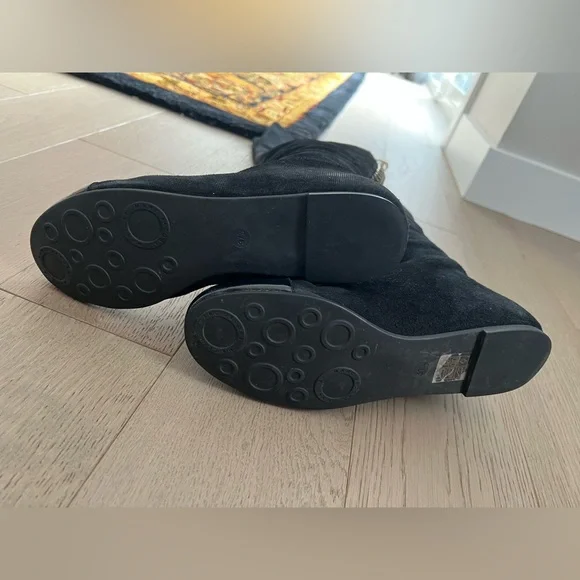 Marc by Marc Jacobs Black Over-the-Knee Suede Boots with Patent Toe Cap Sz 37.5 - Picture 17 of 17